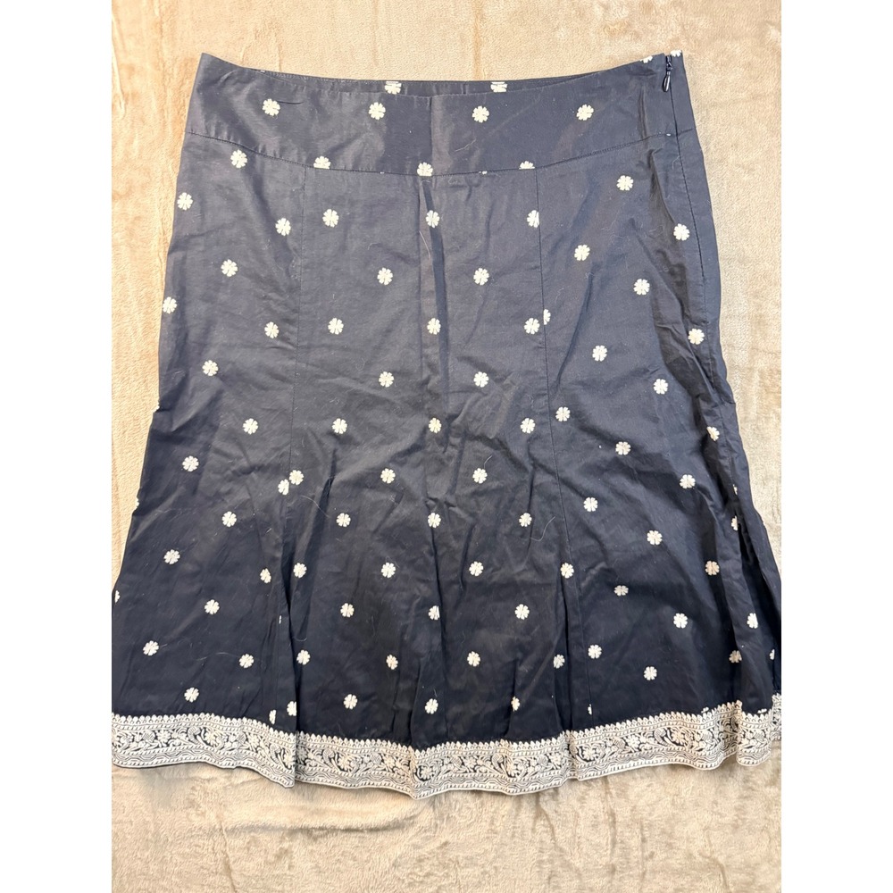 Gap Womens  Floral Embroidered Cotton‎ A-Line  Skirt Cottagecore Peasant